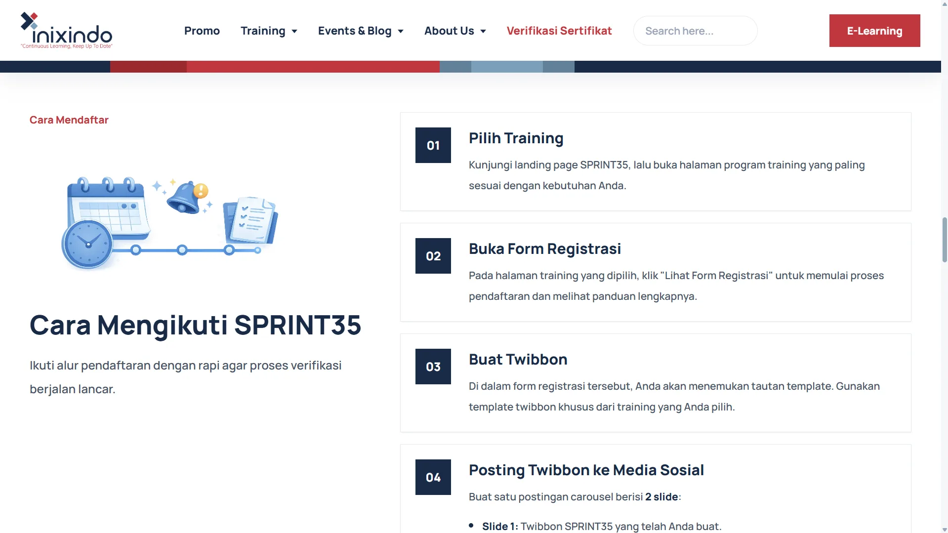 Landing Page dan Sistem Pendaftaran Campaign SPRINT35 Inixindo Pelatihan dan Sertifikasi Gratis (1)